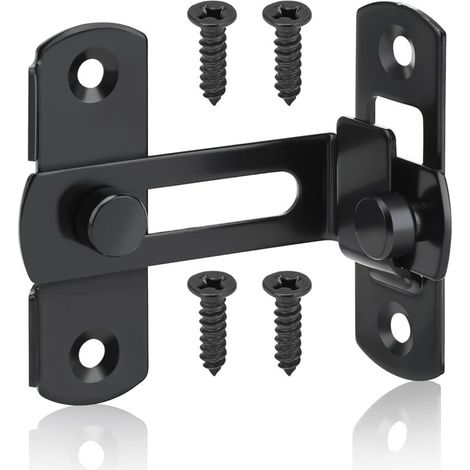 Cerradura para puerta corredera con inclinación de 90°, pestillo deslizante inclinable de acero inoxidable, cerradura para puerta con ángulo de instalación versátil - Crezuo
