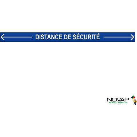 Bande Distance de sécurité - Bleu - spécial sol - 1000x70 mm - 4007441