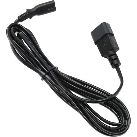 Cordon d'alimentation IEC320 C14 vers IEC320 C7, 10 A, 250 V, 2 500 W, connecteur mâle IEC320 C14 vers femelle IEC320 C7, 100-250 V, 3 m (9,8 pi) (1/4)