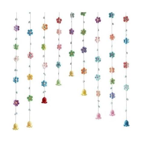 Guirlande florale au crochet Décor mural pour fête Guirlande de fleurs printanières Idéale pour mariage, anniversaire, chambre, porte ou fenêtre (1/5)