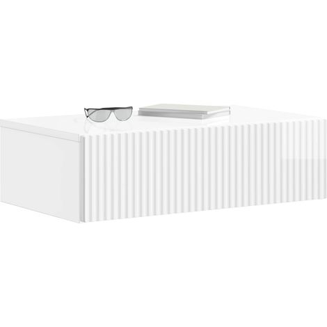 Maison Exclusive - Tavolino da Parete Laterale Bianco Lucido 59 x 34,5 x 17 cm