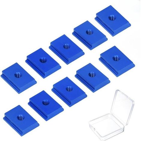 Lot de 10 écrous coulissants M8 pour rails à rainure en T – Écrous rainurés en forme de T en aluminium, fixations de fente en T (1/5)