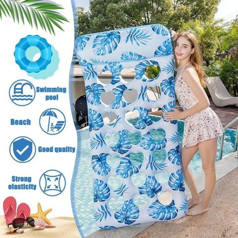 Aufblasbare Poolmatratze, aufblasbare Poolhängematte, Pool-Schwimmhilfe für Erwachsene, 4-in-1 Pool-Schwimmhilfe für Erwachsene (1/5)