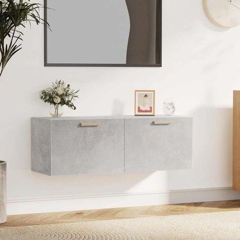 vidaXL Armario pared madera contrachapada gris hormigón 100x36,5x35 cm (1/5)