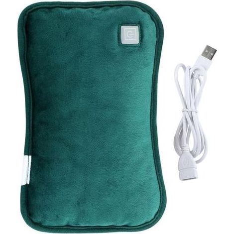 Chauffe USB Rechargeable sans Eau Bouillotte Électrique Portable Chauffant Vert Protection pour Hiver et Usage