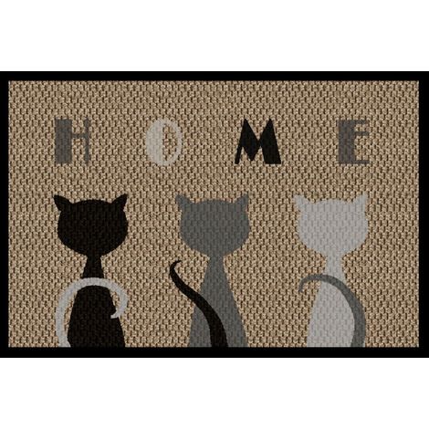 Alfombra de terciopelo con diseño de 3 gatos 45x75 - Mercury