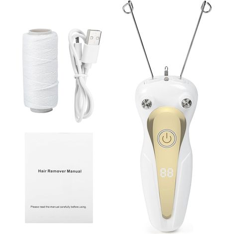 Appareil d'épilation pour femmes, épilateur électrique pour le visage, appareil d'épilation physique, épilateur pour femmes avec épilation au fil (rechargeable par USB, indolore), convient aux sourcil (1/5)