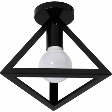 Retro Plafonnier Industrielle Cage en forme triangle en Métal Fer Lustre Suspension Luminaire pour Salon Salle Chambre Décorer Maison Cuisine (Noir) BLOW (1/5)