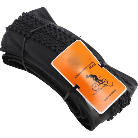 Pneu de VTT 26x1,95, extérieur en caoutchouc à motif, pliable, pour réparation de vélo, entièrement noir (1/5)