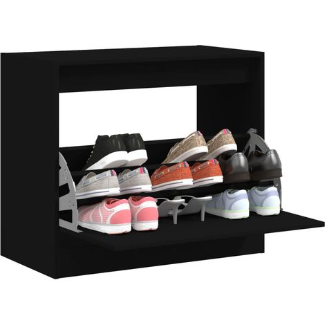 Schuhschrank Schwarz 80x42x69 cm Holzwerkstoff