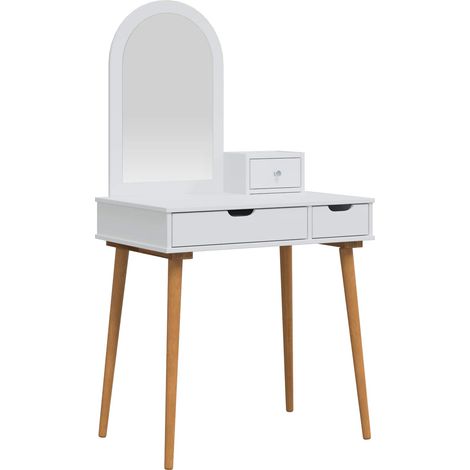 Maison Exclusive - Schminktisch-Set FAUSKE 3 stk. Weiß 76 x 50 x (1/5)