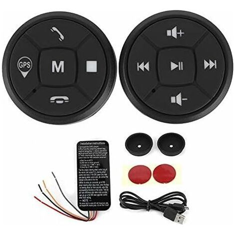 RHG Bouton Média Télécommande pour Volant Portable sans Fil Bluetooth Voiture Télécommande,Bouton Commande Volant I30, GPS Commandes Au Volant Télécommande et émetteur mural pour motorisations (1/5)
