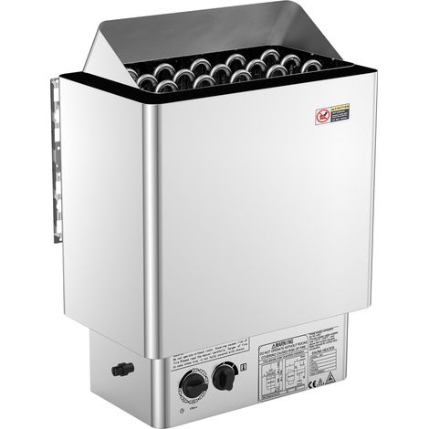 Sauna Heater 8KW, four électrique 400V 3N, minuterie 3h, acier inoxydable 430, pour sauna 8-12 m³, usage intérieur/extérieur, hôtel spa. (1/5)