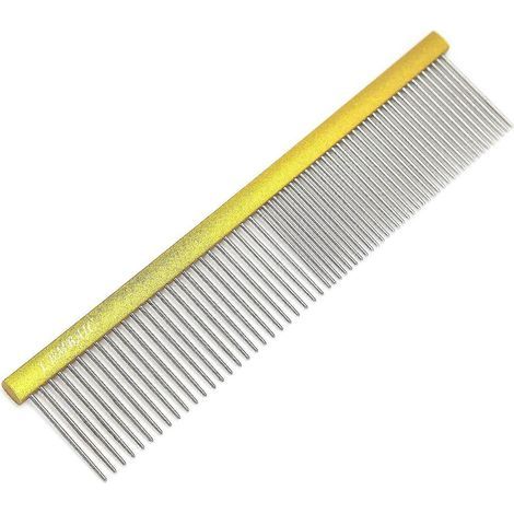 Professional Groomer Use Dog Comb For Shedding Tangles,Knots,Mats.Greyhound Comb With Long Wide Metal Tooth.Dog Grooming Comb For Long Hair Dogs (1/5)