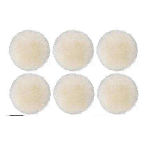 Lot de 8 tampons de polissage en laine de 7,5cm avec crochet à l'arrière pour fixation de perceuse,pour polissage de voiture (8 pièces – 7,5 cm) (1/5)