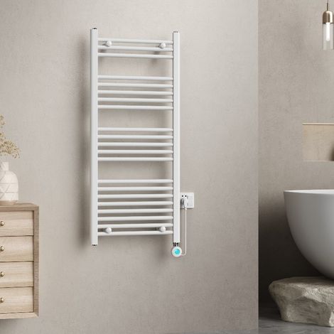 Scaldasalviette Termoarredo Elettrico 120x50 Cm Bianco 500W Termostato Digitale Warm