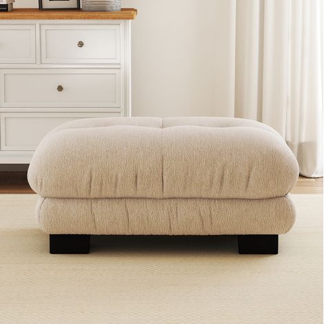 Modulares Sofa mit passenden Ottomans, Cloud Look, Chenille, hellbraun (1/5)