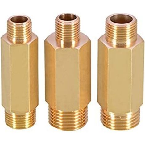Adaptateur hexagonal en laiton pour tuyau d'arrosage Raccord d'extension réduit de diamètre pour eau, huile et gaz(1/4" 3/8" 1/2") (1/5)