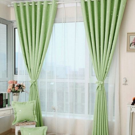 Rideau occultant vert pour porte ou fenêtre de style coréen, idéal pour la salle de bain ou le salon. (1/5)
