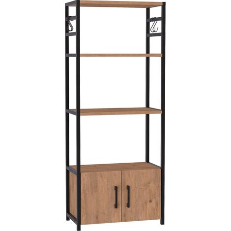 Scaffale design temporale soggiorno camera da letto mobile portaoggetti da cucina Arhuni 139 x 56 x 30 cm nero effetto rovere 030011176