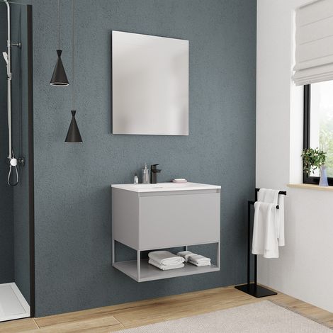 Ceramia Neues Badezimmermöbel Ceramia 60 cm, FSC-zertifiziert, perlgrau (CERAMIA-1LG60)