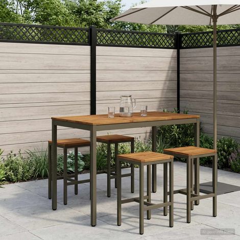vidaXL Table de Bar de Jardin NAARDEN Naturel et café (1/5)