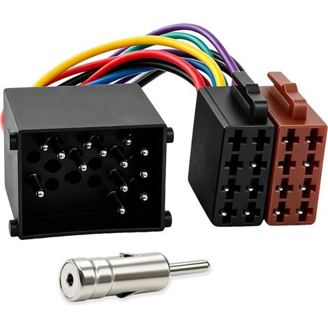 Adaptateur Autoradio ISO 16 Broches Câble Adaptateur Radio Pour Voiture (1/5)
