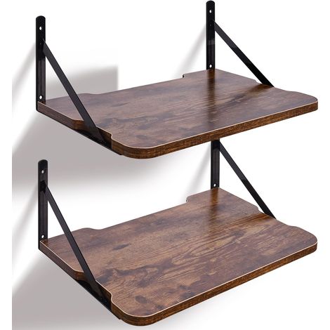 Étagère flottante pour projecteur, 41,1 x 27,9 cm (L x l), support mural, bois d'ingénierie et métal, 1 étagère, style rétro, robuste (1/5)