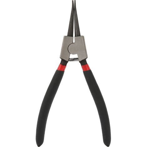 Pinza per anelli elastici esterni destri – ganasce ad angolo retto – gambo dritto – acciaio al carbonio – 175 mm / 1,6 mm – installazione/rimozione