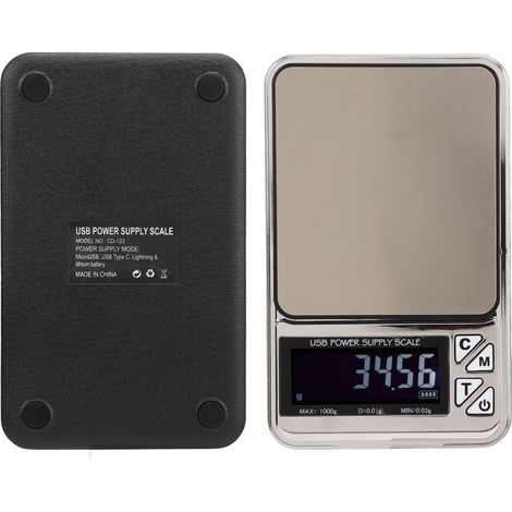 Balance électronique USB plate pour bijoux, cuisine, aliments et café, 200 mAh (1/5)