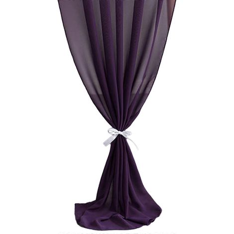 Chemin de table semi-transparent en mousseline, idéal pour les repas, les mariages, les fêtes, les banquets de Noël et la décoration de gâteaux. Couleur : violet raisin. 115 (1/5)