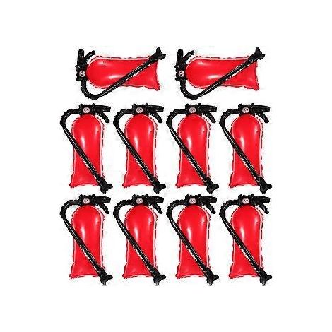 Lot de 10 ballons gonflables en aluminium en forme d'extincteur, sur le thème des pompiers.