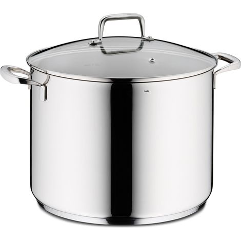 Marmite à légumes 28 cm, Marmite à induction 12,2 L, grande Marmite à pâtes avec couvercle en verre avec soupape d'échappement de la vapeur, graduation intérieure, sans revêtement (1/5)