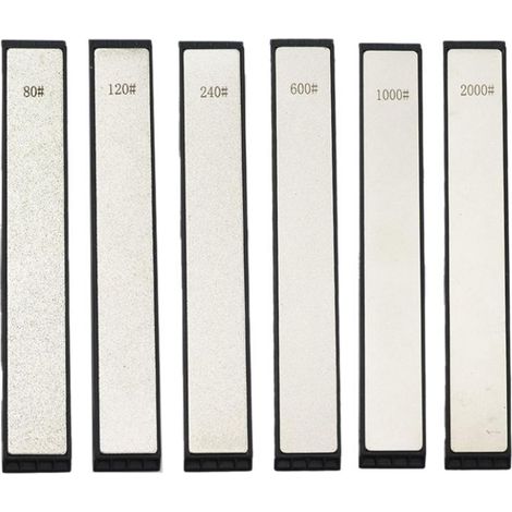 Ensemble de 6 pierres à aiguiser diamantées avec base 80, 120, 240, 600, 1000, 2000 Convient aux bandes d'affûtage professionnelles à angle fixe (1/5)