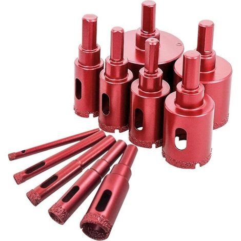 Set di punte diamantate per foratura, punte diamantate per piastrelle/vetro/marmo (6 mm-50 mm, 11 pezzi) (1/5)