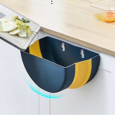 Excellente poubelle de cuisine pliable suspendue pour la maison - Fournitures ménagères - Bleu marine (1/5)