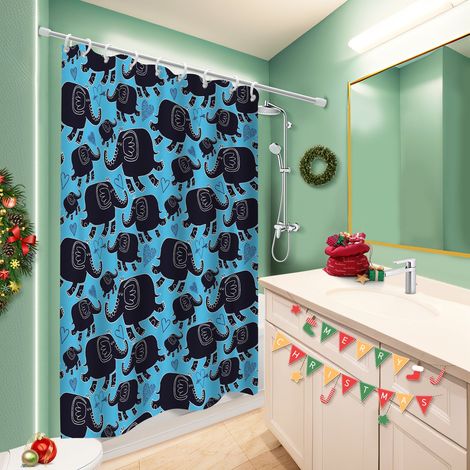 Kit rideau de douche en polyester 180x180 lavable rideau séchage rapide pour ambiance spa à domicile (1/5)