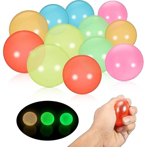 12 boules lumineuses adhésives pour mur et plafond, anti-stress, set de 12 pièces (1/5)