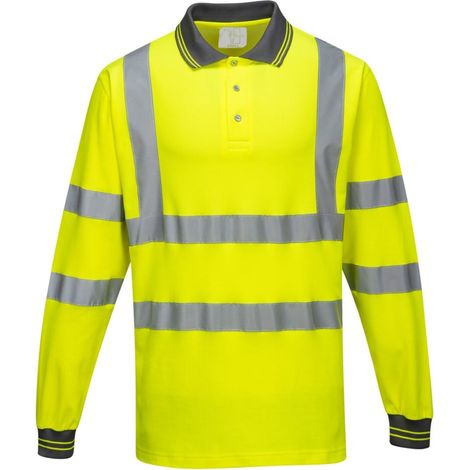 Polo manches longues haute visibilité Portwest coton majoritaire Jaune XXL (1/2)