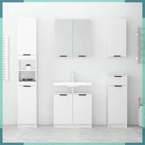Armoire de salle de bain murale - 811295 - Blanc - Bois d'ingénierie - 32 x 20 x 67 cm (1/5)