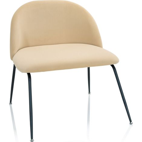 Fauteuil de lounge VELVO Velours beige hjh OFFICE