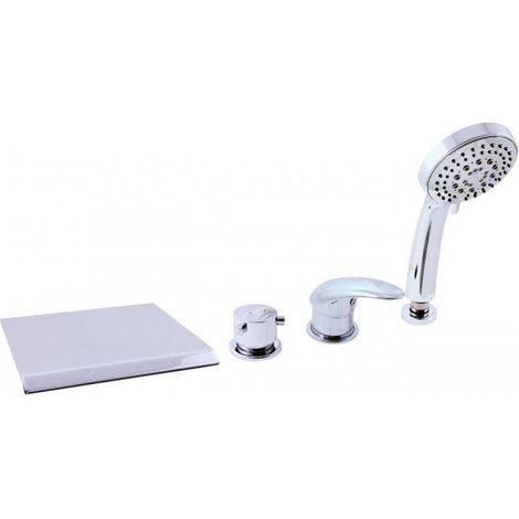 Mitigeur baignoire à cascade DANUBO 4 trous en laiton chromé (1/5)