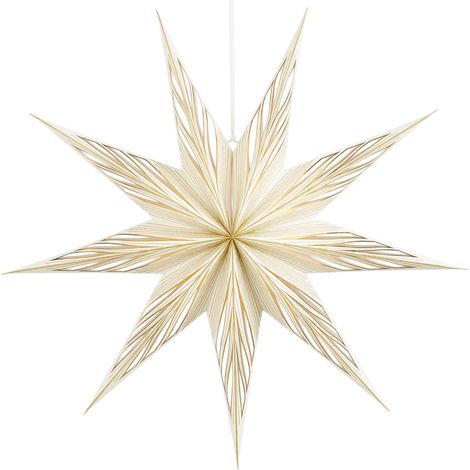 Mica Decorations Weihnachtsanhänger Stern Papier Ø 75 x 18 cm weiß