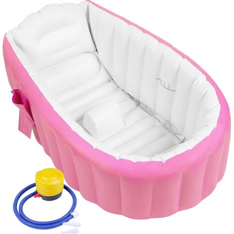 Baignoire Gonflables Bébé Baignoire Gonflable pour Douche Bebe Baignoire Enfant avec Gonfleur et Bonnet de Bouche pour Bébé, Tout-petit, Enfant, Garçons et Filles (1/5)