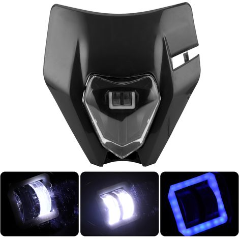 60-W-LED-Motorradscheinwerfer, 6000 K Kaltweiß, Universalscheinwerfer mit Fern-/Abblendlicht, schwarzes Tagfahrlicht (1/5)