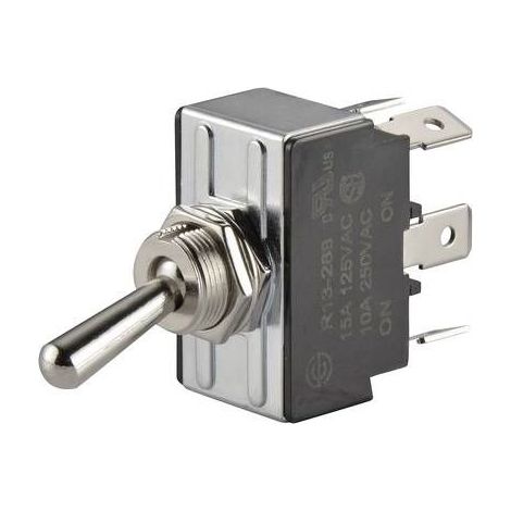 TRU COMPONENTS 1587673 TC-R13-28B-01 INTERRUPTEUR À LEVIER 250 V/AC 10 A 2 X ON/ON À ACCROCHAGE 1 PC(S) (1/3)