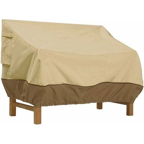 FOREHILL Bankabdeckung, wasserdichte Gartenbankabdeckung aus Oxford-Gewebe, Outdoor-Bankabdeckung mit UV-Schutz und Winddichtigkeit, Sofaabdeckung (Beige, 193 x 83 x 84 cm) (1/5)