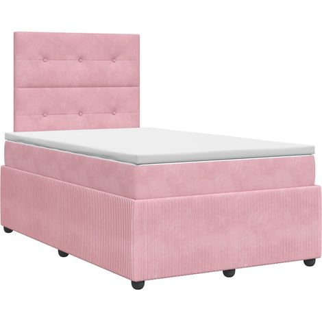 Maison Exclusive - Letto box spring con materasso Rosa 120 x 200 cm Velluto (1/5)