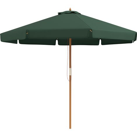 Ombrellone da Giardino con Doppio Tettuccio, in Bambù e Poliestere, Ø325x250 cm, Verde