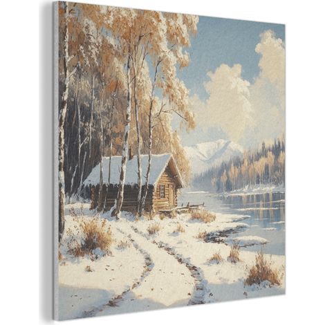 Acoustic Felt Wall Art Winter - Snow - Home - Nature 90x90 cm